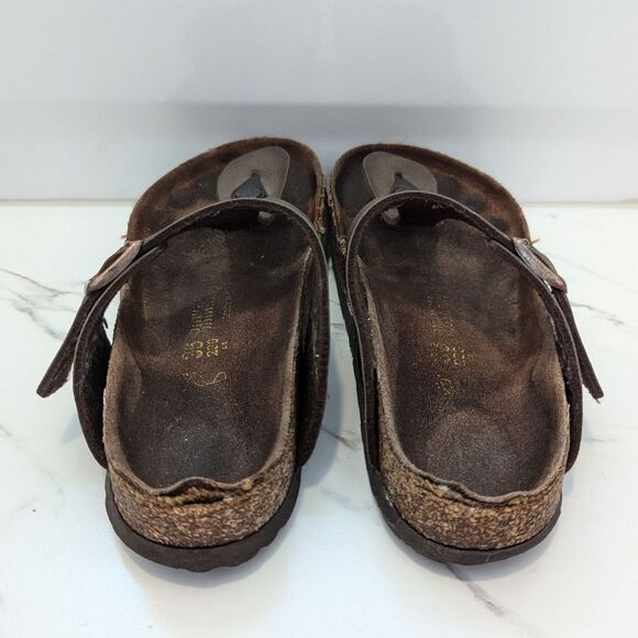 Birkenstock Gizeh Brown Oiled Leather Between Toe Thong Sandals Slides EU 36 - Picture 4 of 12